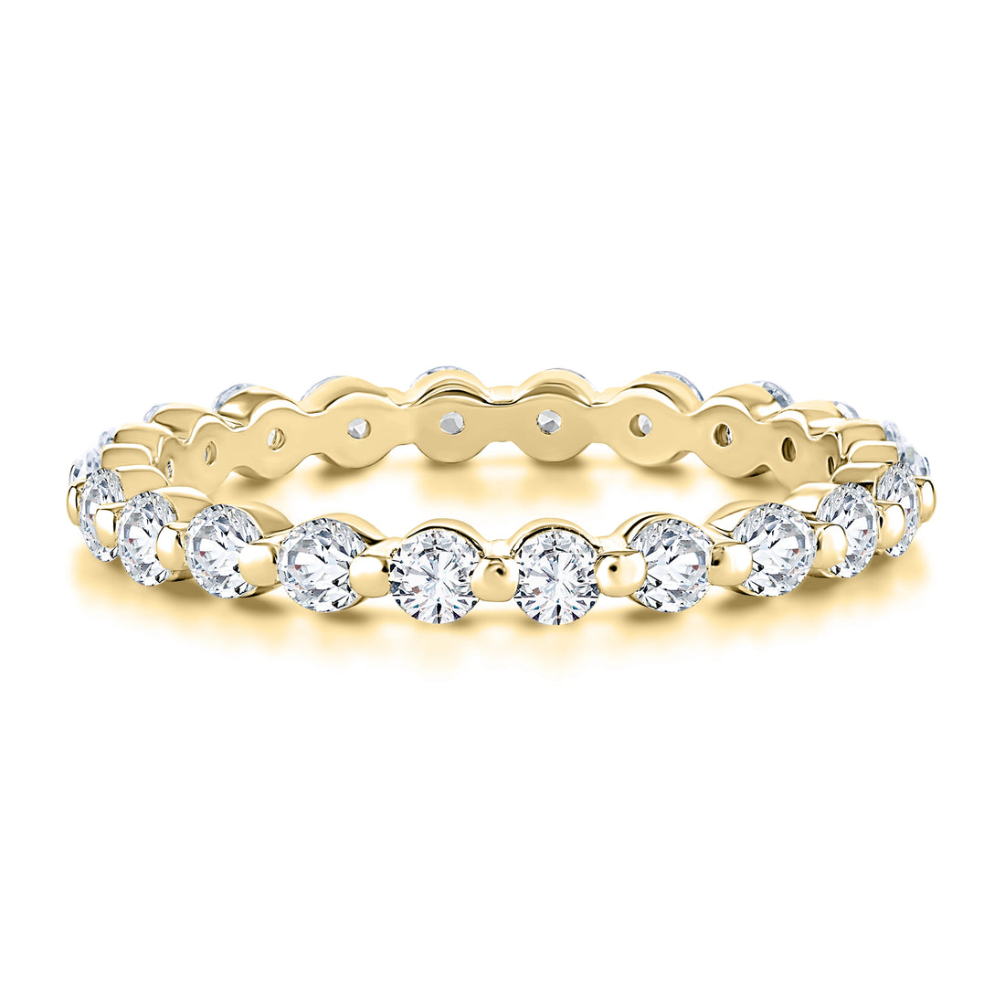 Single Shared Prong Diamond Wedding Band
