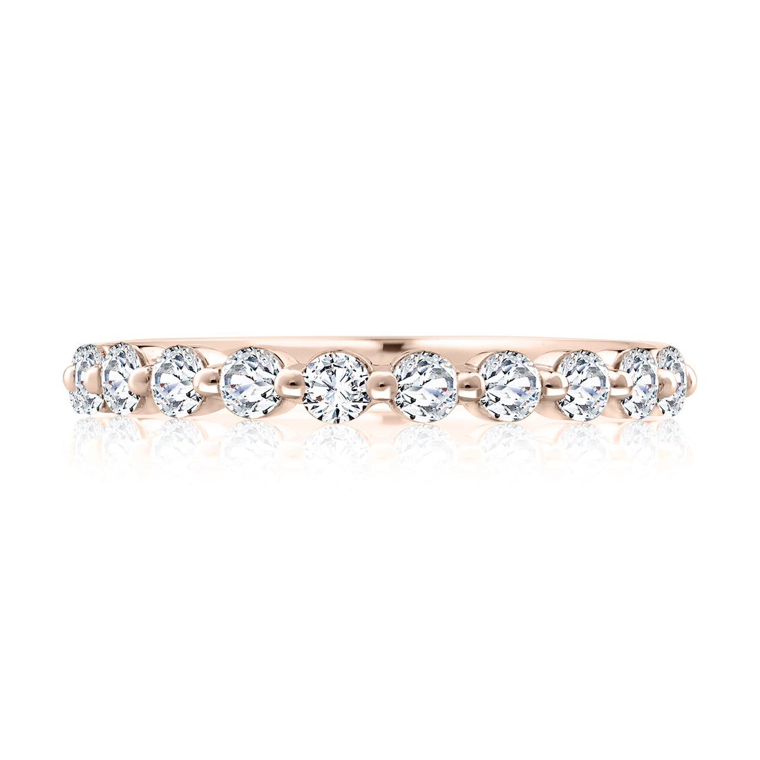 Single Shared Prong Diamond Wedding Band
