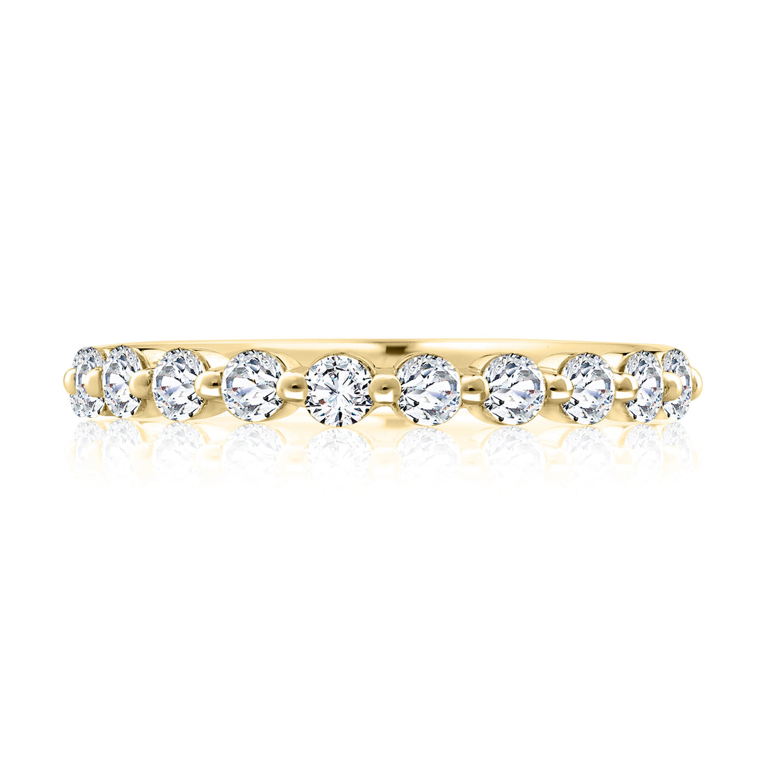 Single Shared Prong Diamond Wedding Band